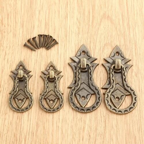 2Pcs Furniture Cabinet Knobs and Handles Wardrobe Drawer Jewelry Wood Box Pull Knobs Kitchen Door Pulls Handle 48*21mm/65*28mm