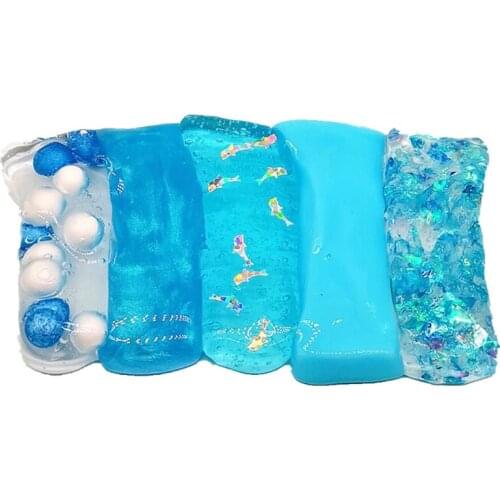 Creative 5IN1 Slime Fluffy Slime Beads Slime Kit Clay Mud Lizun Playdough Stress Relief Cotton Slime Kids Toy Gift