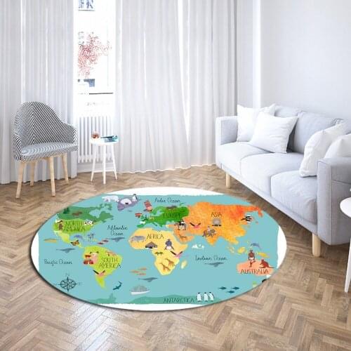 Modern Fashion Carpet Living Room/coffee Table/garden Blanket Map of The World Polyester Non-slip Mat Home Decoration Carpet