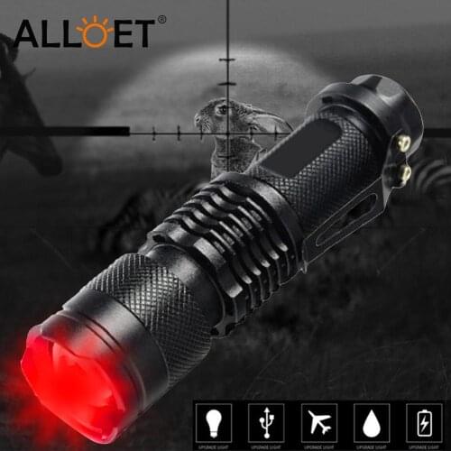 850nm LED Aluminium Alloy Infrared Rotating Zoomable Flashlight Battery Powered IR Night Vision Outdoor Camping Hunting Torch