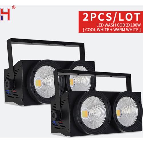 Newest Professional 2X100W Led Blinder Light 2Eye Cob Led Wash Light High Power Dmx Stage Lighting Cob Lamps (2Pcs/Lot)