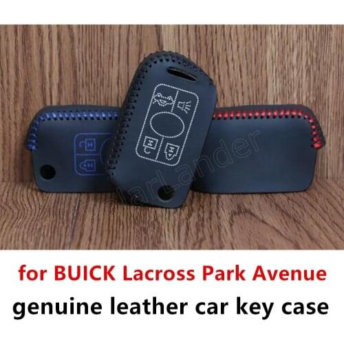 Only Red Only Red Leather Car Key Case 2016 New Arrival Hand Sewing Car Key Cover fit for BUICK Lacross Park Avenue