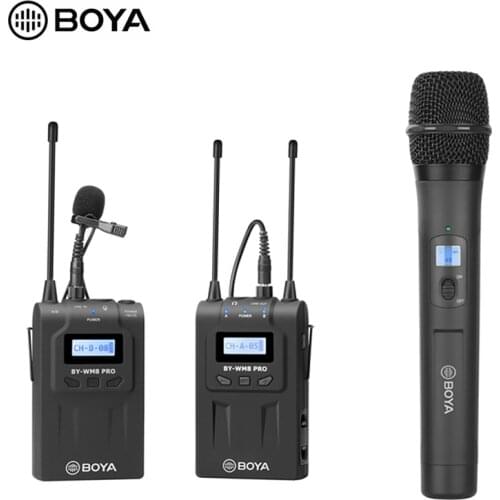 UHF Dual-Channel Wireless Handheld Microphone Kit System for Canon Nikon DSLR Video Camera ENG EFP Interview Film Vlog Shooting