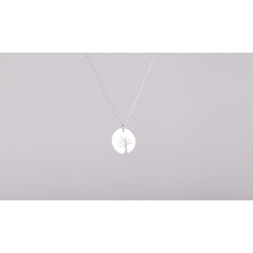 UM US JEWELRY 925 Sterling Tree Pattern Ghost Pendant