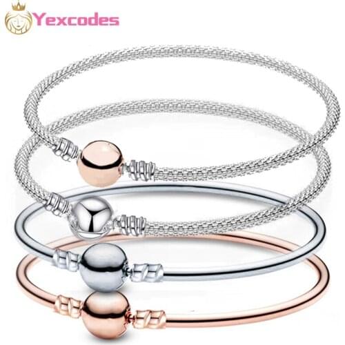Yexcodes Steel Wire Weaving Charms Bracelet & Bangle For Women Fit Original DIY Beads Fine Bracelet Jewelry