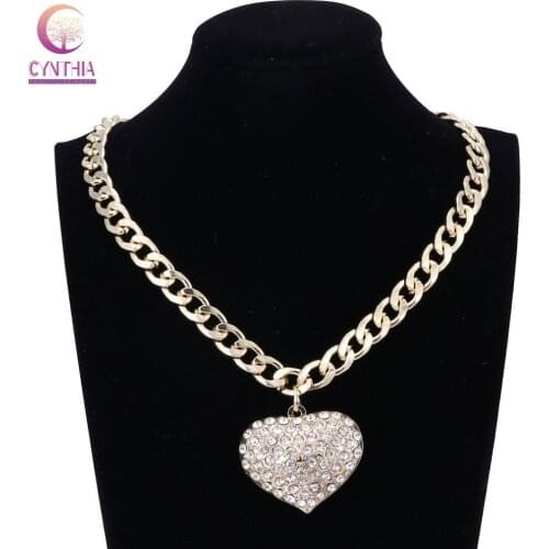 Love Heart Shape Gold Color Pendant Necklaces for Women 2018 New Fashion Elegant Ladies' Jewelry Gift
