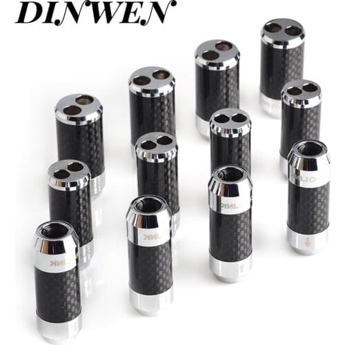 1 hole to 2 holes Cable Splitter adapter speaker Wire Upgrade Headphone One Carbon Fiber Rhodium Plated Cable Pants 1PC