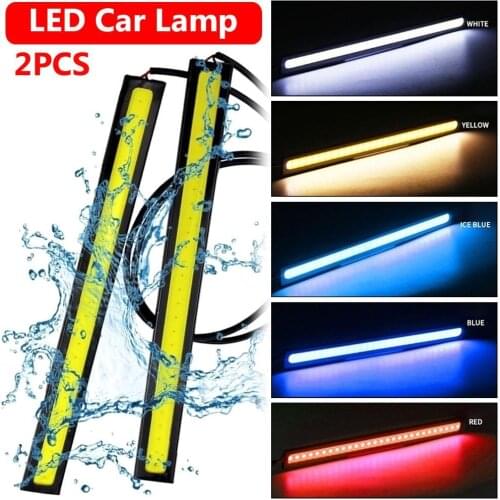1 Pair 17cm Universal COB LED Car Vehicle Daytime Running Driving Light Lamp