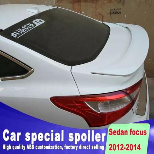 2012 2013 2014 for ford focus Panther sedan car rear trunk wing spoiler by high quality ABS material Double-cheek door primer