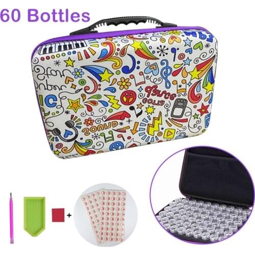 60 Bottles Diamond Painting Tools Holder Hand Bag DIY Diamond Painting Accessories Stone Mosaic Container Storage Box