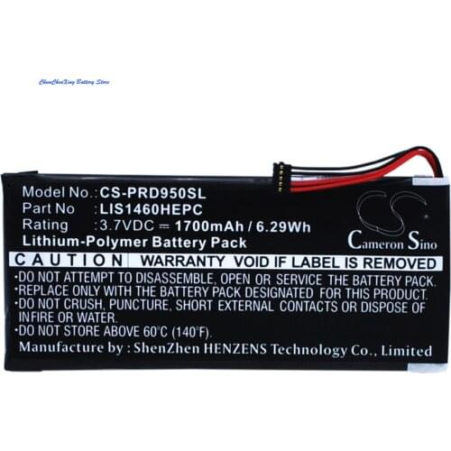 Cameron Sino 1700mAh Battery 1-853-020-11, LIS1460HEPC, LIS1460HEPC(SY6) for Sony PRS-950, PRS-950SC