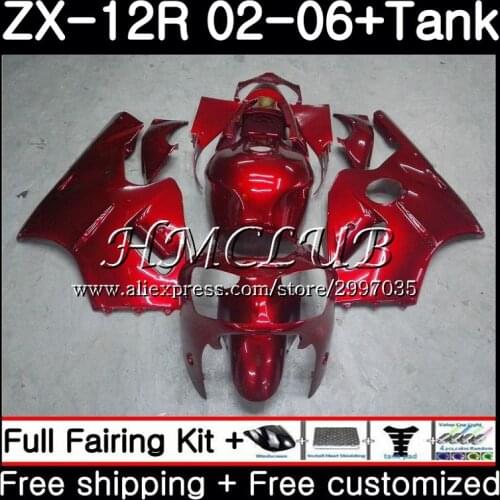 +Tank For KAWASAKI NINJA ZX1200 C ALL Gloss red ZX-12R 2003 2004 2005 2006 72HC.15 ZX 12R 1200CC 12 R ZX12R 03 04 05 06 Fairings