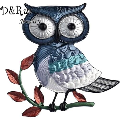 D&Rui Jewelry Animal Cartoon Owl Brooch for Women Dresses Charm Enamel Bird Coat Badges Kids Birthday Gifts Collar Brooches Pin