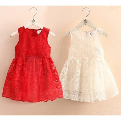 Baby Lace Dress 2018 Summer New Girls Childrens Wear Childrens Sleeveless Round Neck dress