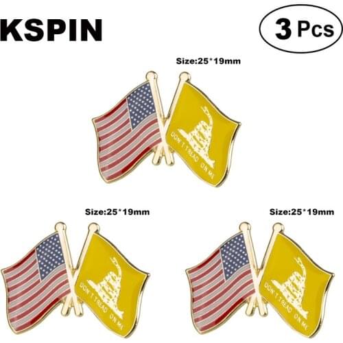 U.S.A & Gadsden Flag Frendship Lapel Pin Brooches Pins Flag badge Brooch Badges