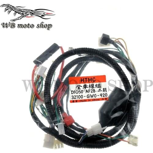 Motorcycles electric full assembly spare parts entire vehile cable wire line for Honda DIO50 AF17 AF18 AF25 AF27 AF28 DIO