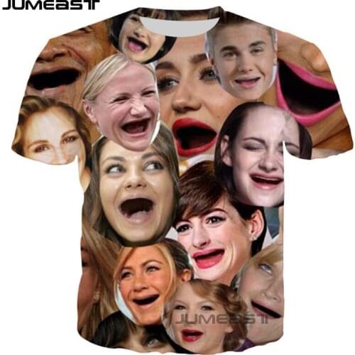 Jumeast Brand Men Women 3D Printed T-Shirt Many People Short Sleeve New Fashion T Shirt Sport Pullover Summer Tops Tees