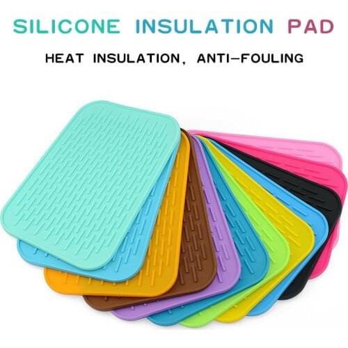 Dish Mat Tableware Pad Thicken Silicone Mat Hot Pan Placemat Non-slip Cup Bowl Pad Heat Resistant Table Mats Drying Pads Coaster