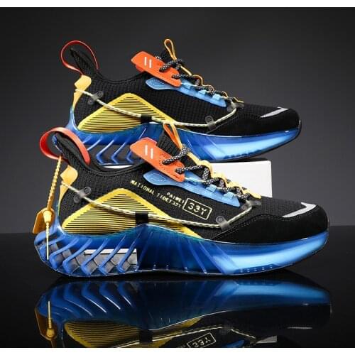 Mans Colorful Novelties Springblade Shoes Creative Design Light Running Casual Shoes Walking Non-slip Shock Absorption Sneakers