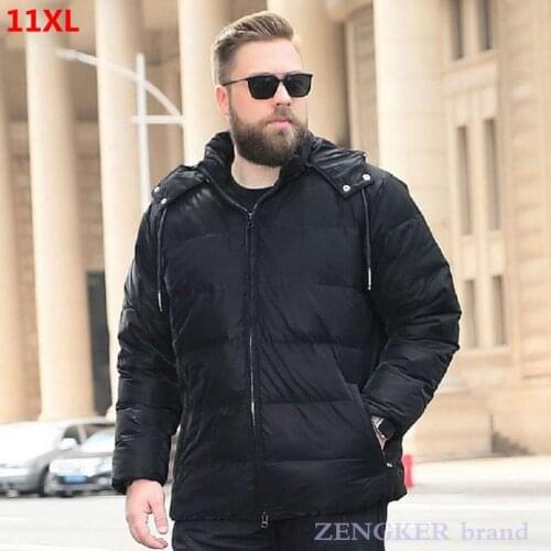 Large size mens jacket winter new big size man 11XL 10xl loose mens long sleeves down jacket male