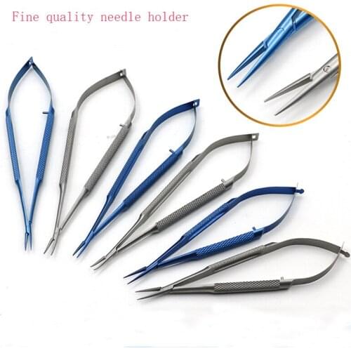 Microscopic Needle Holder Pliers Straight/Elbow Ophthalmology Double Eyelid Cosmetic Plastic Tool