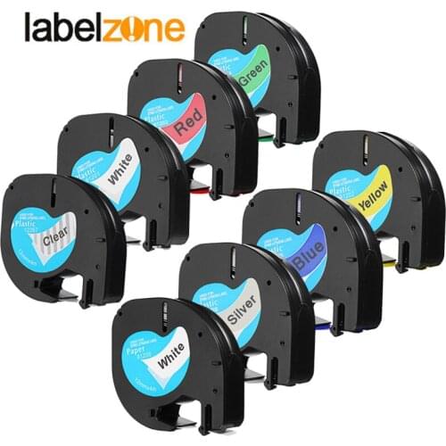 Combo 8 colors set 12mm 12267 91200 91201 92102 91203 91204 91205 Compatible DYMO LetraTag Label for DYMO LT-100H Label Maker