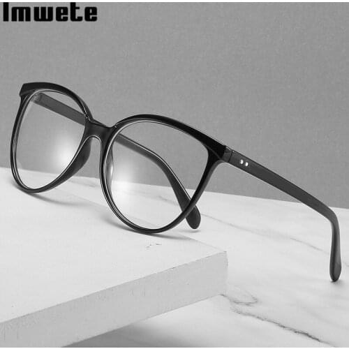 Imwete Oversized Cat Eye Glasses Frames Women Men Blue Light Blocking Glasses Computer Gaming Spetacle Eyeglasses Optical Frame