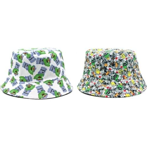 2021 Cartoon Anime Graffiti Bucket Hat Women Summer Sun Protection Panama Caps Hiphop Boys Man Fishing Caps Fisherman Bob Hat