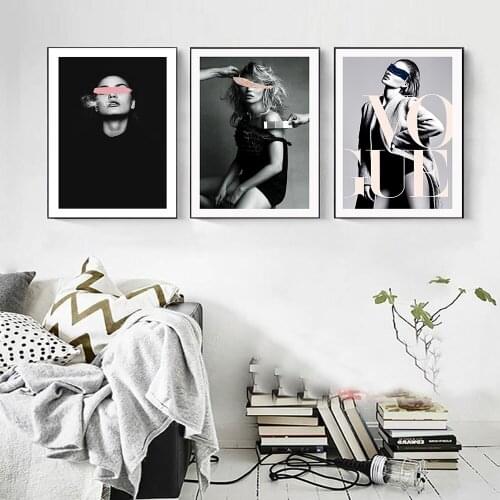 Photography Poster Black White Canvas Painting Fashion Quote Art Print Modern Women Wall Picture for Living Room Home Decor