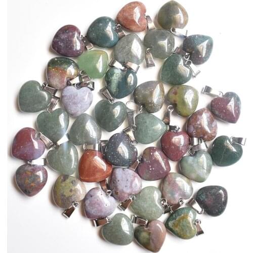 Wholesale 50pcs/lot Fashion natural india onyx love heart shape charms pendants16mm for DIY Jewelry Making free shipping