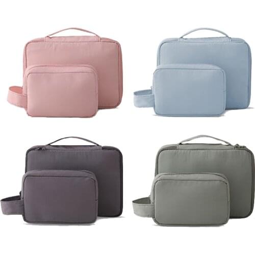 Q 1Pcs Portable Travel Cosmetic Bag Beautician Make up Bag Size M/L Waterproof Toiletry Organizer Makeup Pouch Purse Handbag