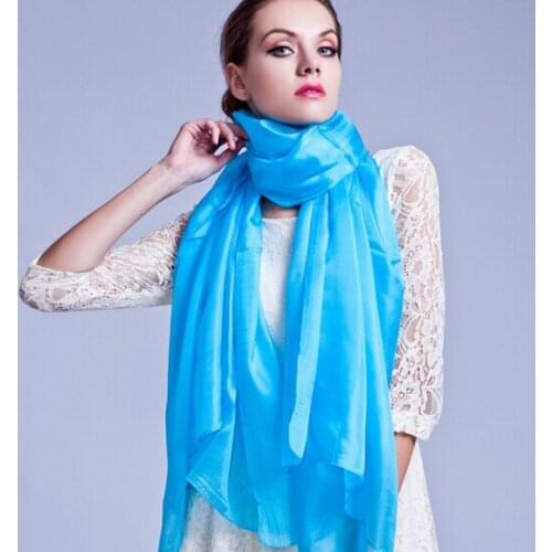 [SLKSCF] 180X110CM Fashion Design Seventeen Different Colours Silk Chiffon Scarf Super Large Real Silk Paj Pashmina Muffler