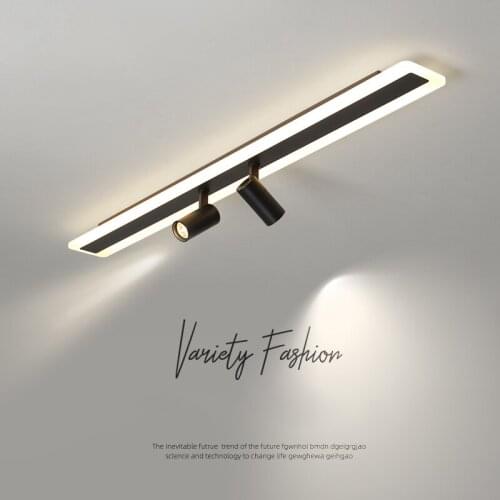 Modern LED Ceiling Lights Long Strip Stairs Aisle Corridor Balcony Entrance Surface Mount Ceiling Lamp Black LED Spotlight
