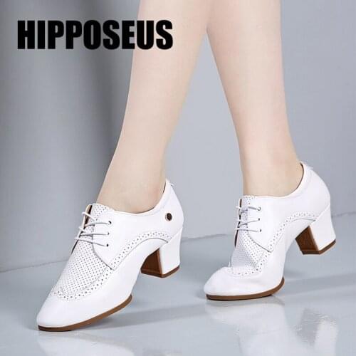 Hipposeus Dance Shoes For Women Men Girls Ballroom Latin Tango Jazz Modern Unisex Dancing Shoes Square Heel Salsa Practice shoes