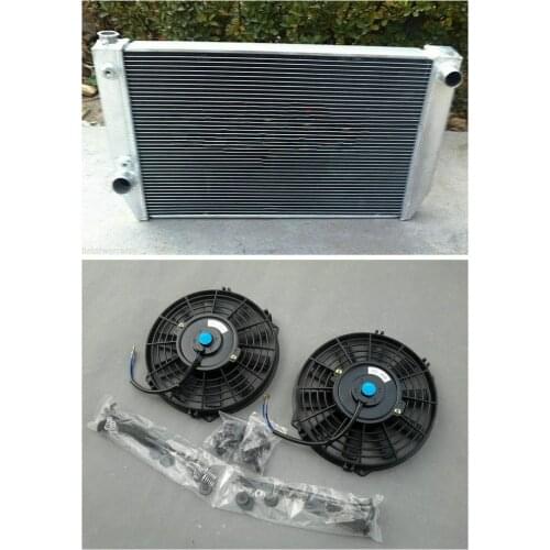 High Performance 56MM Aluminum Radiator+2*Fan For Ford Falcon V8 6cyl XC XD XE XF AT/MT AUTO/MANUAL