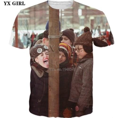 YX GIRL Drop shipping 2018 summer New style Fashion 3d t shirt A Miley Christmas Story Print Mens Womens casual T-shirt