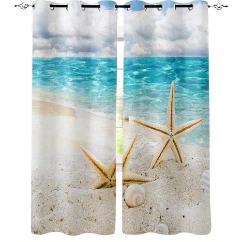 Sea Beach Starfish Bedroom Modern Window Curtain for Living Room Decoration Curtains Home Textile Drapes
