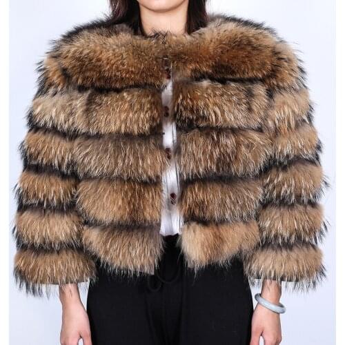 Womens Jacket Real Fur Coat Winter Genuine Women Short Coat Warm Thick Fox Fur Coat Vests Slim Female Fur Coat Natural Fur