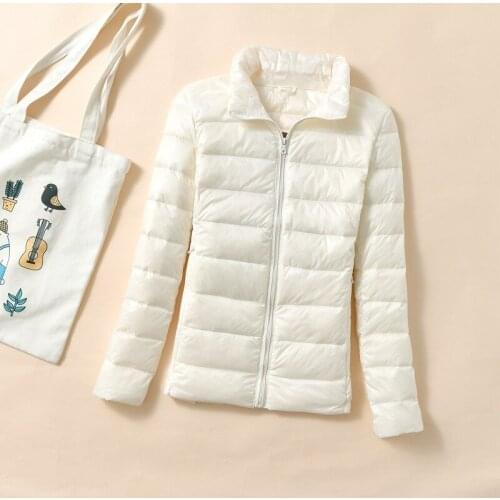 Women Duck Down Jacket Ultralight Turn Down Collar White Duck Down Coat Autumn Winter Warm Coat Lady Female Windproof Plus Size
