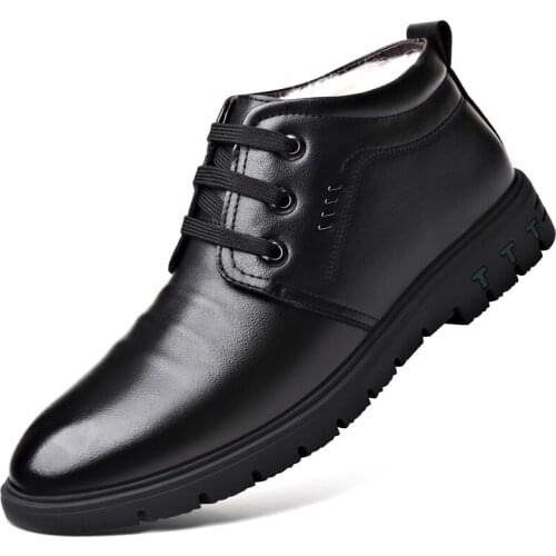 Winter Plus Velvet Handmade Casual Leather Shoes Zapatos De Hombre Genuine Leather Winter Sneakers for Men Business Footwear