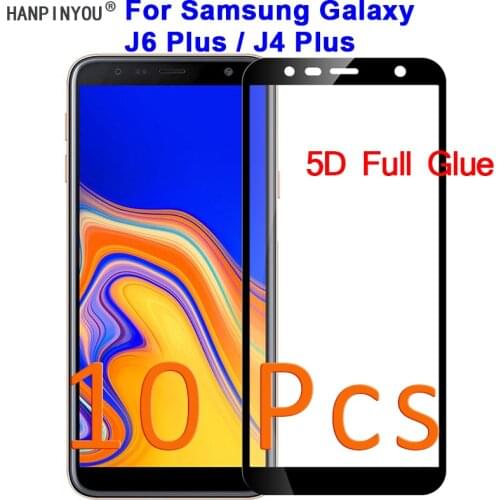 10Pcs For Samsung Galaxy J4 J6 Plus 2018 J415 J610 5D 6D 9D Full Glue Cover Toughened Tempered Glass Film Screen Protector Guard