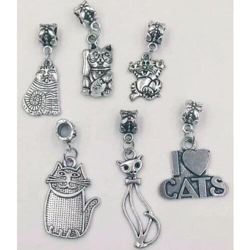 12pc Fast delivery Siamese Siamese Cat/Lucky Cat/British Shorthair/I LOVE CATS Charm Pendant Women&Men Gift Jewelry Accessories