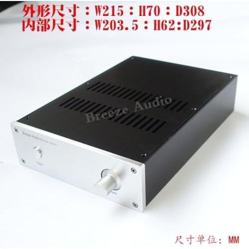 2207 Full aluminum amplifier chassis/ DAC / Desktop digital AMP/ case Enclosure / headphone amp DIY box (215*70*308mm)