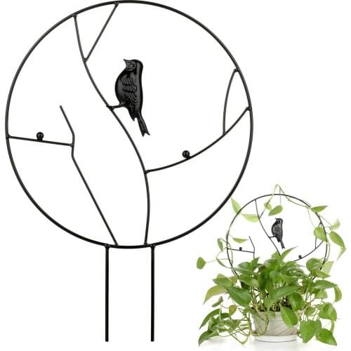 30cm High 40.5cm Plant Support Stake Garden Climbing Frame Metal Ring Cage Vine Tool Diameter Green Hydrangea Flower Pot Holder