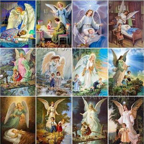5D Diamond Painting Angel Baby Cross Stitch Full Square Round Diamond Embroidery Portrait Rhinestone Mosaic Home Decor Gift