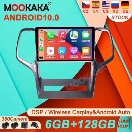 128G Android10 DSP ForJeep Grand Cherokee 2008-2013Car Radio Multimedia Video Player NavigationGPS Accessories Auto 2 Din NO DVD
