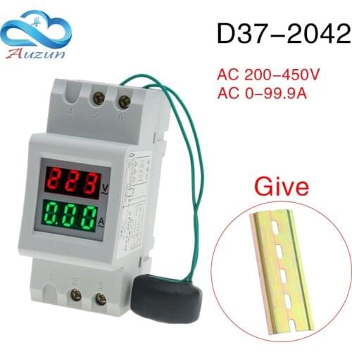 D37-2042 open /2P guide type 220V 100A digital display ac voltmeter ammeter