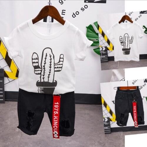 Kids Boys Clothes Summer Outfits Cotton Boys Clothing Casual Suit Children Short Sleeve T-Shirt Shorts Set 2-7Years