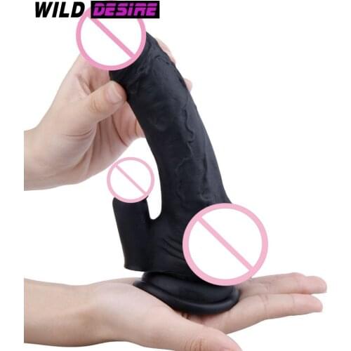 2020 Black Strapon Dildo Suction Cup Realistic Glans Big Penis Adult Toys for Couples Sex Clearance Insert Vagina Anal Plug