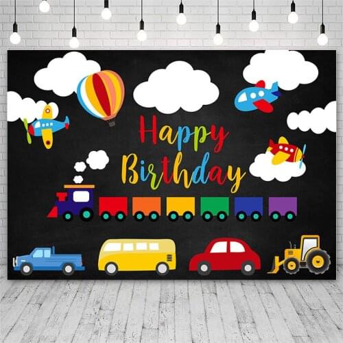 Avezano Photography Backgrounds Birthday Party Traffic Airplane Hot Air Balloon Banner Backdrop Photo Studio Photocall Photozone